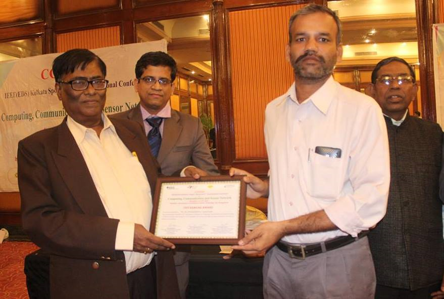 Vidyasagar Award of CCSN2016 is given to: Dr.R Jagdish Kannan, VIT, Chennai